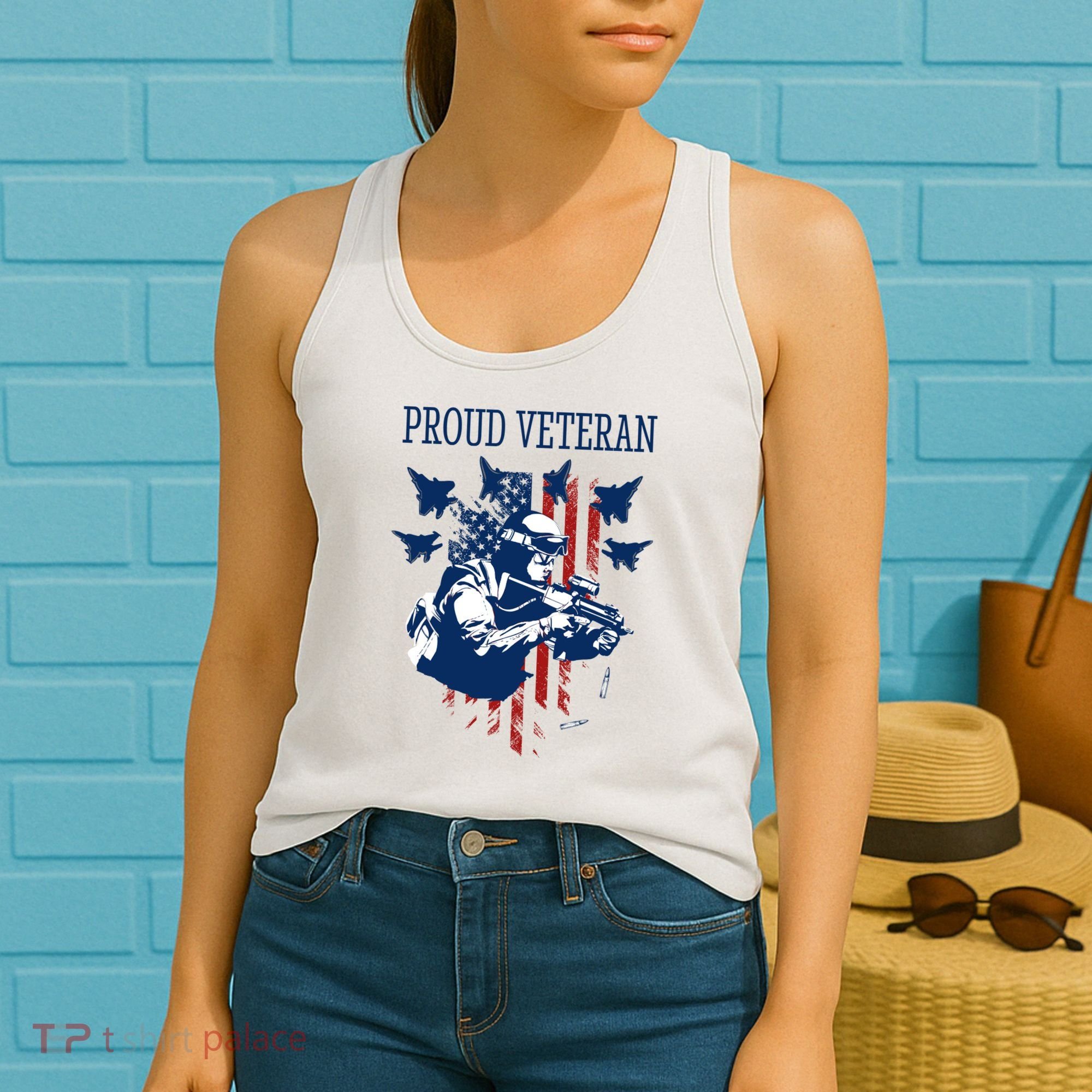 Proud Veteran Airstrike Combat Women's Tank Top