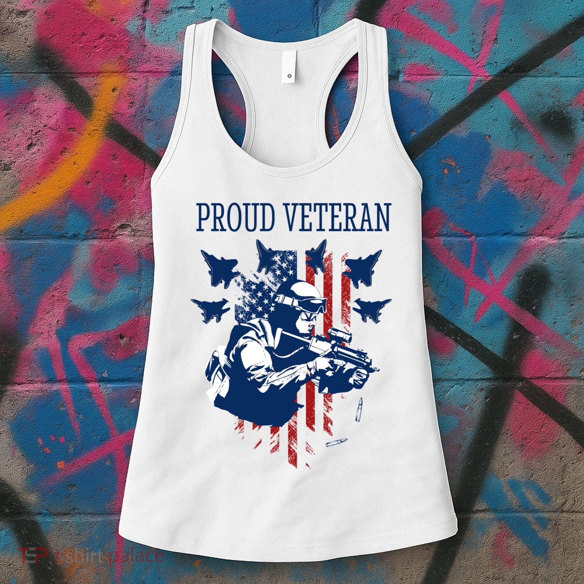 Proud Veteran Airstrike Combat Women's Tank Top