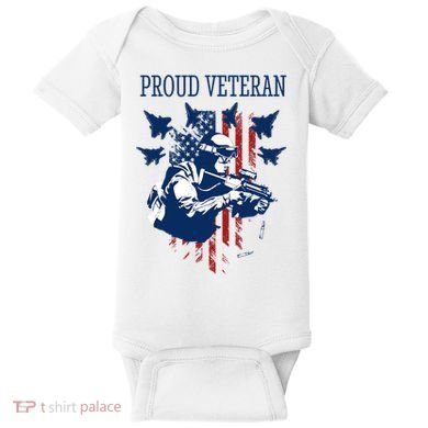 Proud Veteran Airstrike Combat Baby Bodysuit