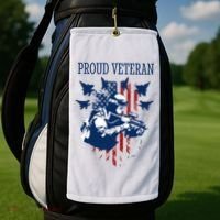 Proud Veteran Airstrike Combat Golf Towel thumb 2