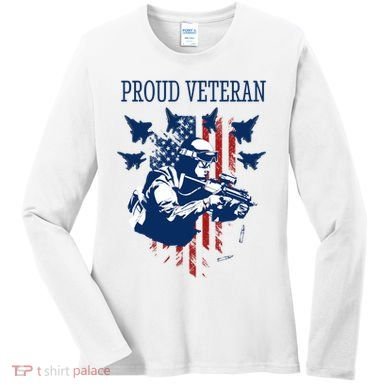 Proud Veteran Airstrike Combat Women's Long Sleeve Shirt