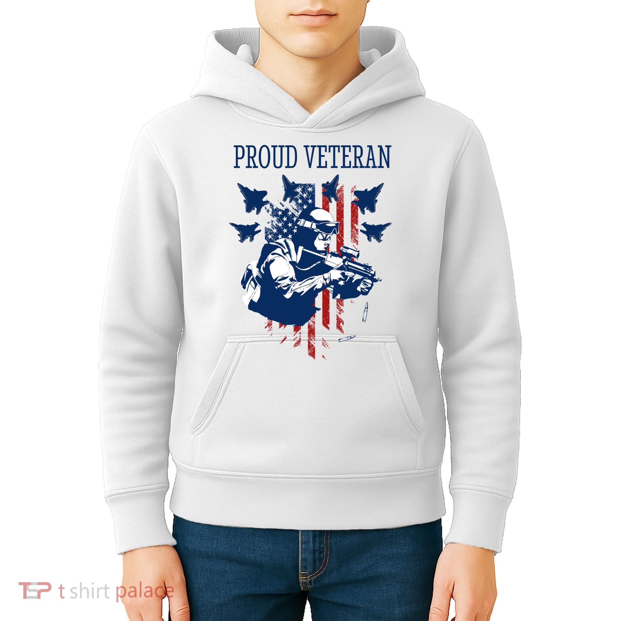 Proud Veteran Airstrike Combat Kids Hoodie