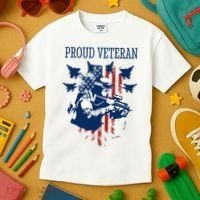 Proud Veteran Airstrike Combat Kids T-Shirt thumb 3