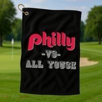 Philly Vs All Youse Funny Philadelphia Slang Golf Towel thumb 1