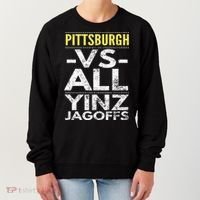 Pittsburgh Vs All Yinz Jagoffs Distressed Women's Sweatshirt thumb 0