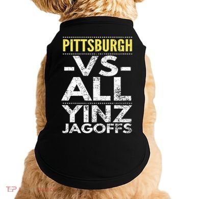 Pittsburgh Vs All Yinz Jagoffs Distressed Doggie Tank