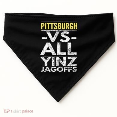 Pittsburgh Vs All Yinz Jagoffs Distressed USA-Made Doggie Bandana