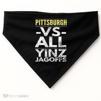 Pittsburgh Vs All Yinz Jagoffs Distressed USA-Made Doggie Bandana thumb 0