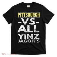 Pittsburgh Vs All Yinz Jagoffs Distressed T-Shirt thumb 0