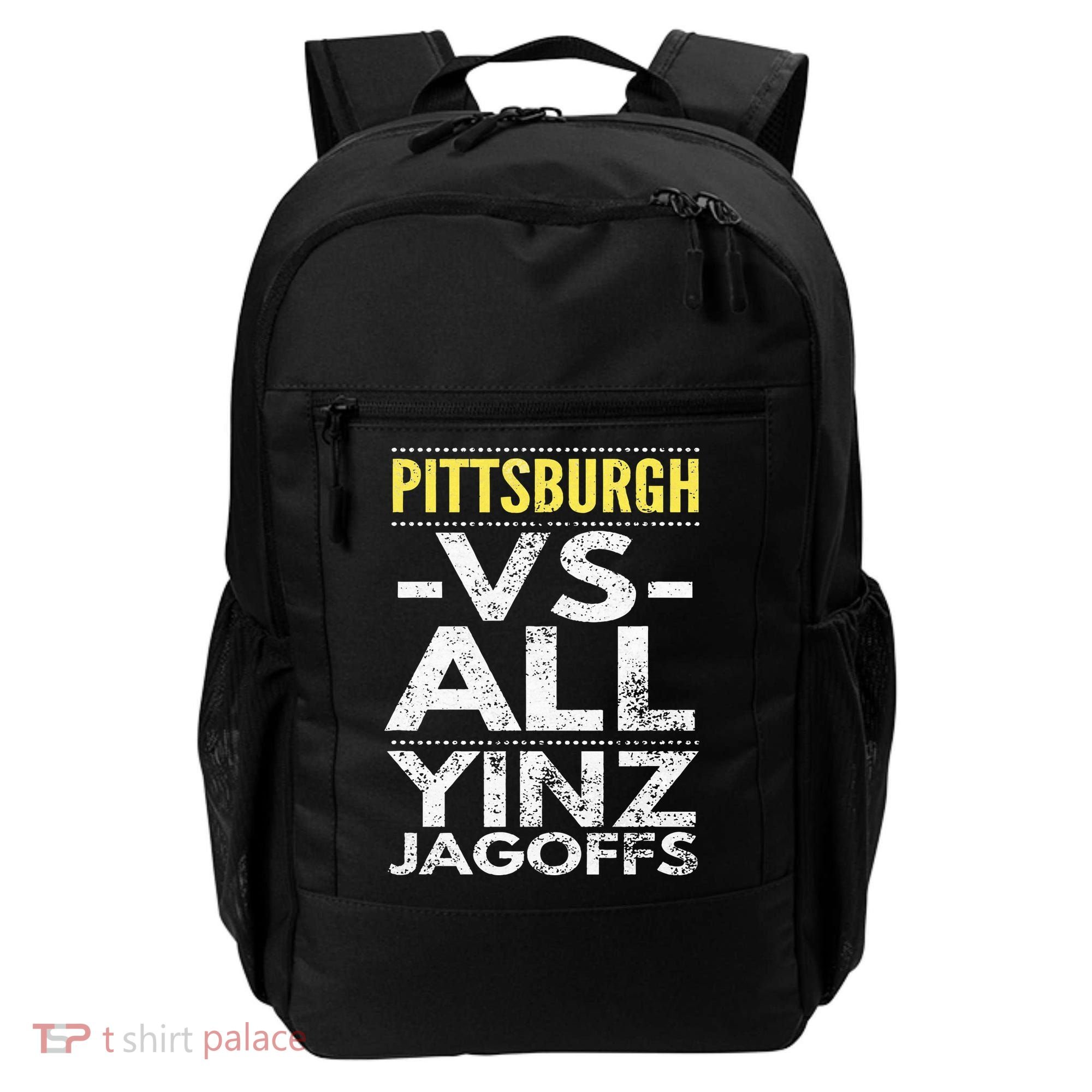 Pittsburgh Vs All Yinz Jagoffs Distressed Backpack