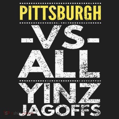 Pittsburgh Vs All Yinz Jagoffs Distressed Urban Oversized Heavyweight T-Shirt