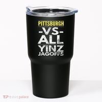Pittsburgh Vs All Yinz Jagoffs Distressed Tumbler thumb 0