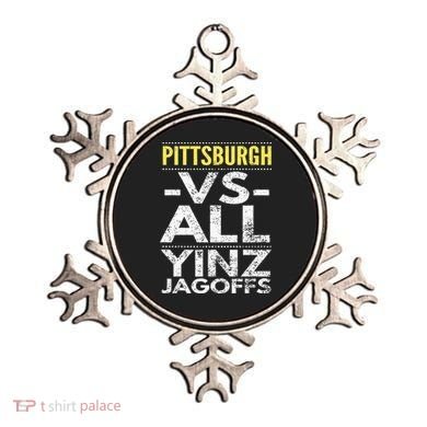 Pittsburgh Vs All Yinz Jagoffs Distressed Ornament