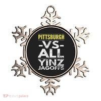 Pittsburgh Vs All Yinz Jagoffs Distressed Ornament thumb 0