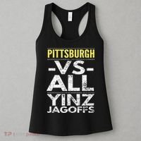 Pittsburgh Vs All Yinz Jagoffs Distressed Women's Tank Top thumb 3