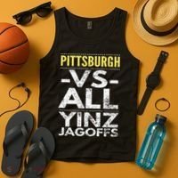 Pittsburgh Vs All Yinz Jagoffs Distressed Tank Top thumb 4