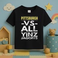 Pittsburgh Vs All Yinz Jagoffs Distressed Toddler T-Shirt thumb 3