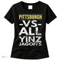 Pittsburgh Vs All Yinz Jagoffs Distressed Women's T-Shirt thumb 0