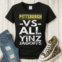 Pittsburgh Vs All Yinz Jagoffs Distressed Women's T-Shirt thumb 3