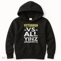 Pittsburgh Vs All Yinz Jagoffs Distressed Kids Hoodie thumb 0