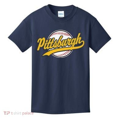 Pittsburgh Vintage Baseball Throwback Retro Design Kids T-Shirt