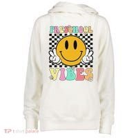 Preschool Vibes Back To School First Day Teachers Womens Funnel Neck Pullover Hood thumb 0