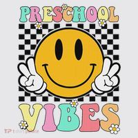 Preschool Vibes Back To School First Day Teachers Womens Funnel Neck Pullover Hood thumb 2