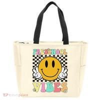Preschool Vibes Back To School First Day Teachers Tote Bag thumb 0