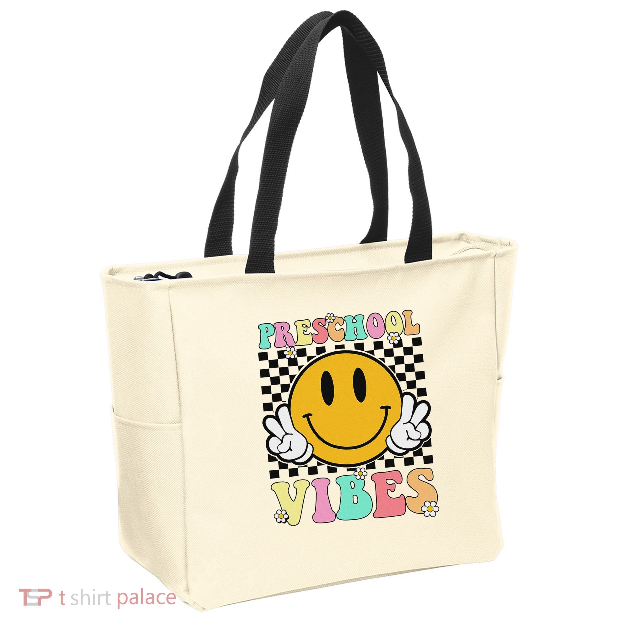 Preschool Vibes Back To School First Day Teachers Tote Bag