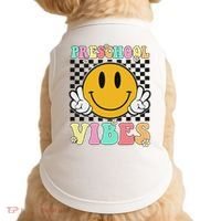 Preschool Vibes Back To School First Day Teachers Doggie Tank thumb 0