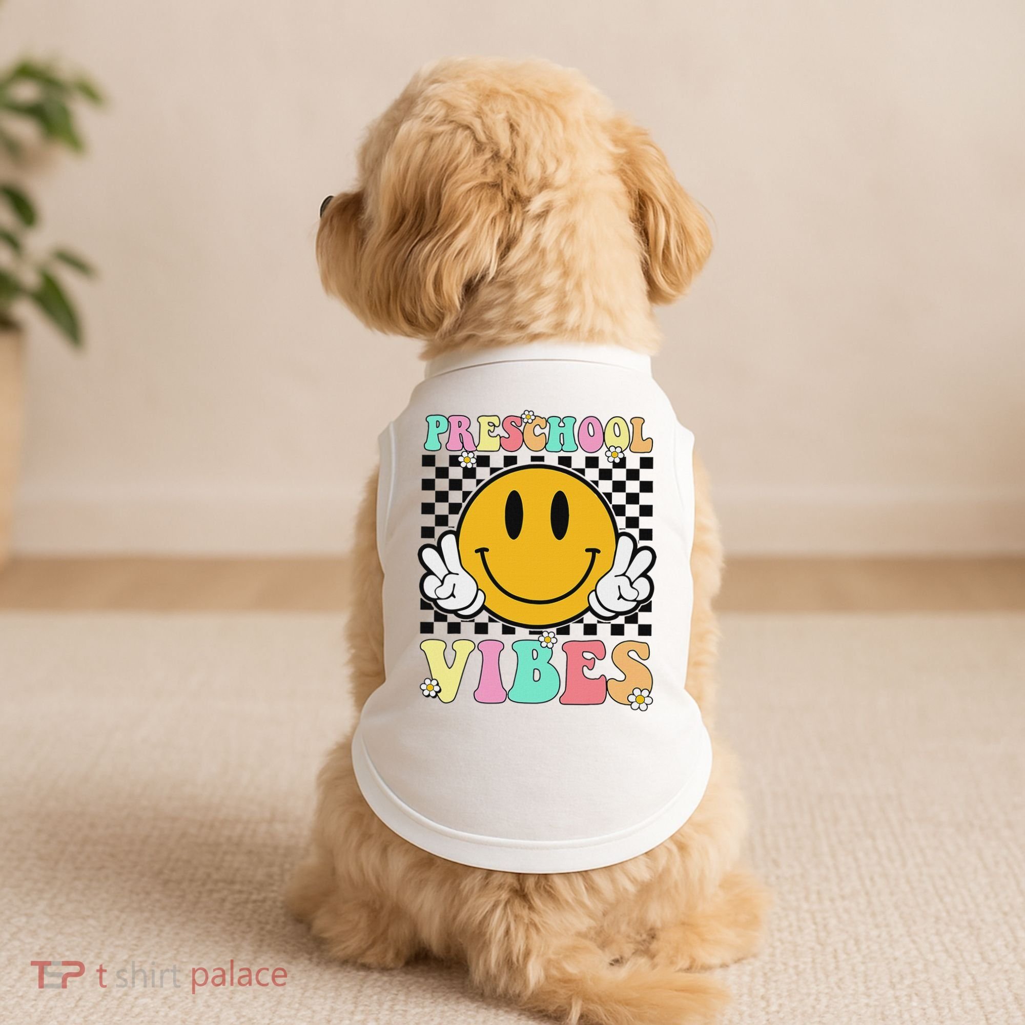 Preschool Vibes Back To School First Day Teachers Doggie Tank