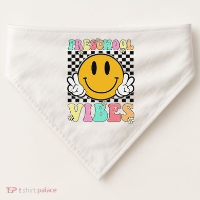 Preschool Vibes Back To School First Day Teachers USA-Made Doggie Bandana
