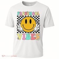 Preschool Vibes Back To School First Day Teachers Cooling Performance Crew T-Shirt thumb 0