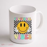 Preschool Vibes Back To School First Day Teachers Coffee Mug thumb 1