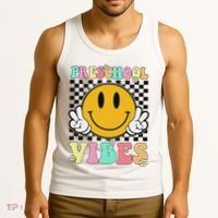 Preschool Vibes Back To School First Day Teachers Tank Top thumb 3