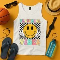 Preschool Vibes Back To School First Day Teachers Tank Top thumb 4