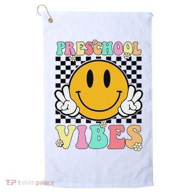Preschool Vibes Back To School First Day Teachers Golf Towel