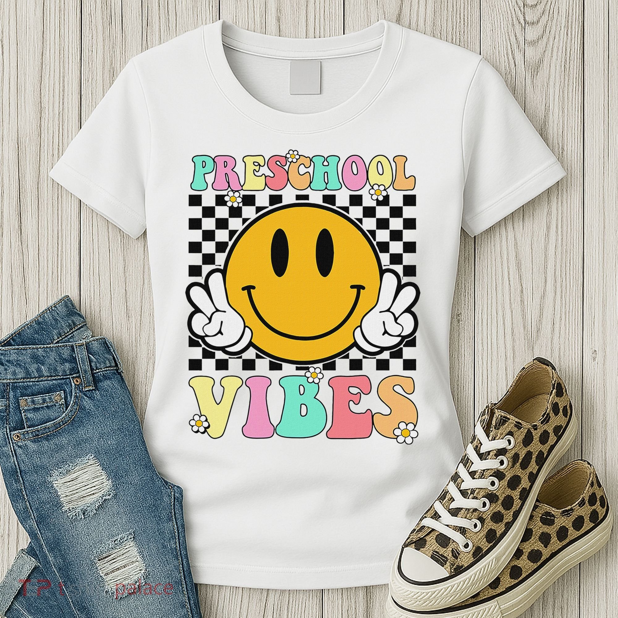 Preschool Vibes Back To School First Day Teachers Women's T-Shirt