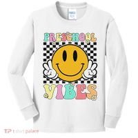 Preschool Vibes Back To School First Day Teachers Kids Long Sleeve Shirt thumb 0