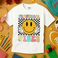 Preschool Vibes Back To School First Day Teachers Kids T-Shirt thumb 3