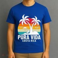 Pura Vida Beach Costa Rica Vintage Family Vacation Summer Cute Gift T-Shirt thumb 3