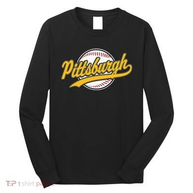 Pittsburgh Vintage Baseball Throwback Retro Long Sleeve Shirt