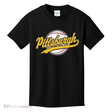 Pittsburgh Vintage Baseball Throwback Retro Kids T-Shirt