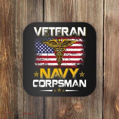 Proud Veteran Corpsman Coaster
