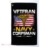 Proud Veteran Corpsman Golf Towel thumb 0