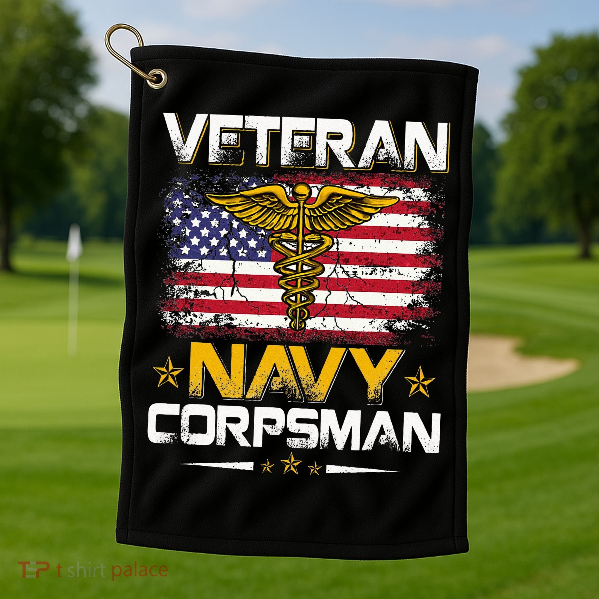 Proud Veteran Corpsman Golf Towel