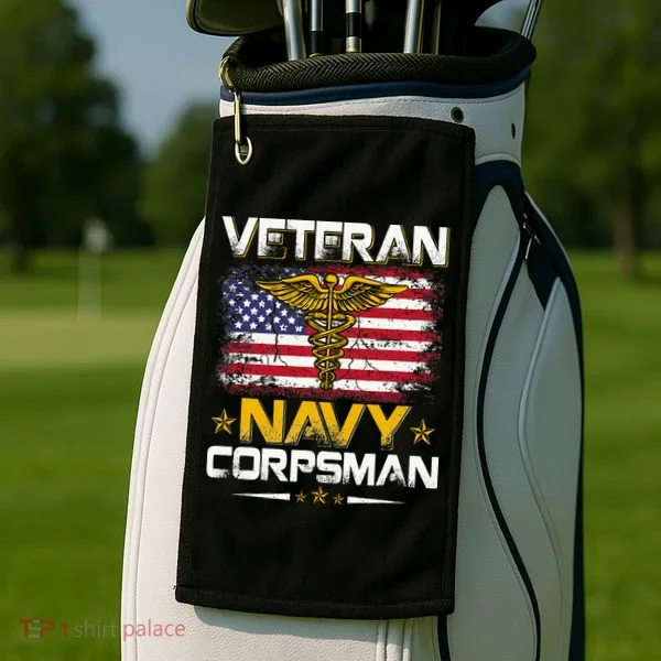 Proud Veteran Corpsman Golf Towel