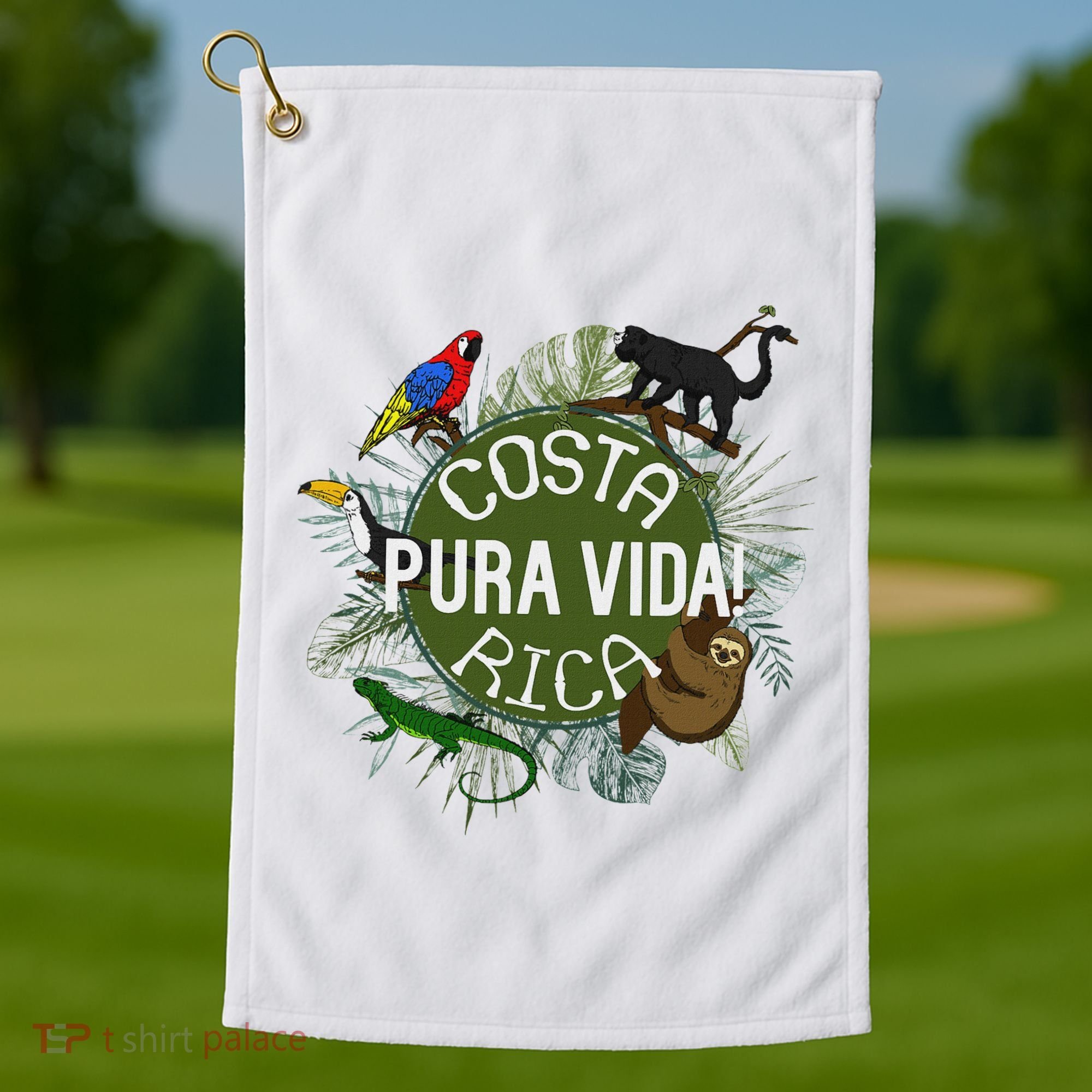 Pura Vida Costa Rica ! Party Animals! Golf Towel