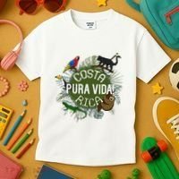 Pura Vida Costa Rica ! Party Animals! Kids T-Shirt thumb 3