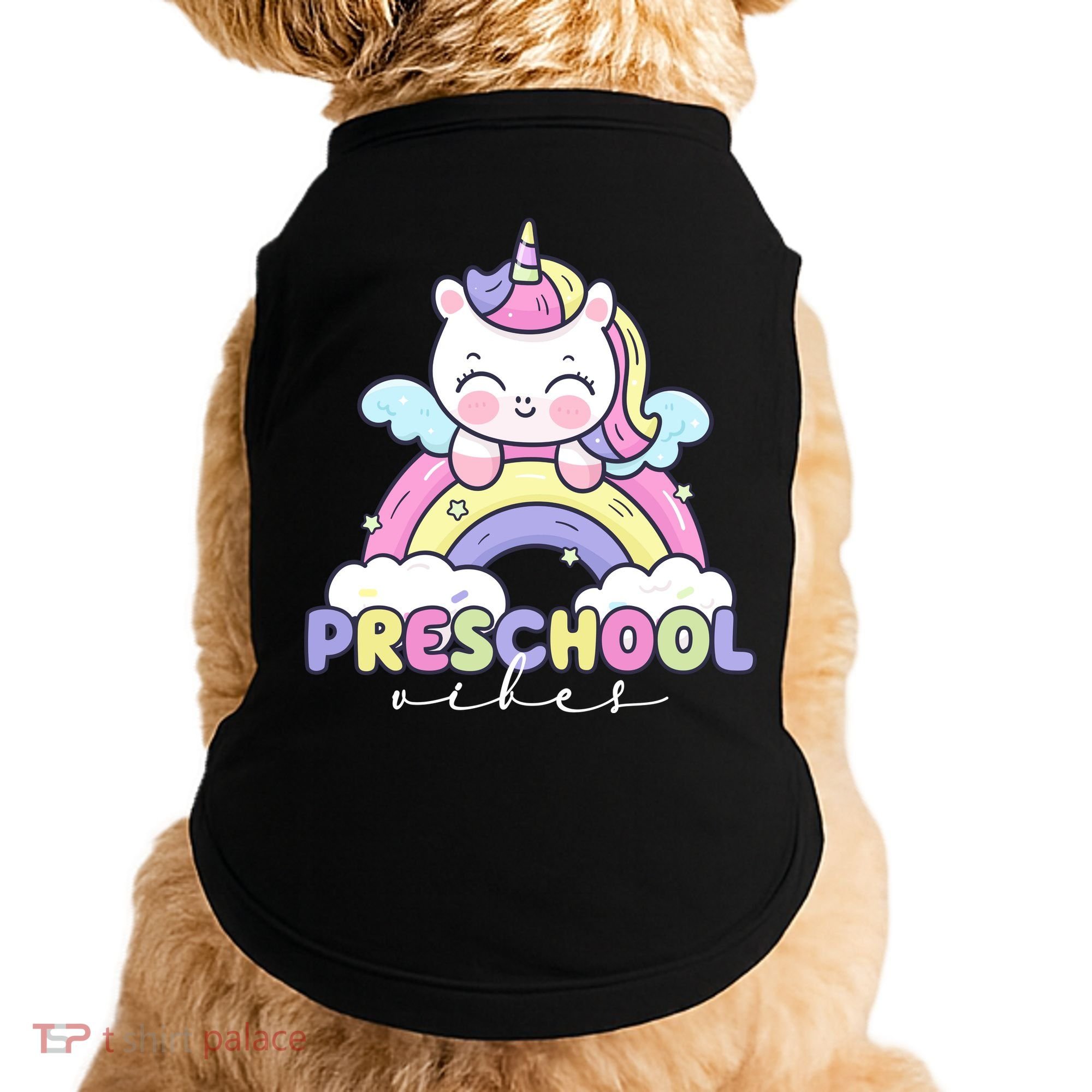 Preschool Vibes Cute Unicorn Pre School Doggie Tank